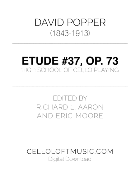 Popper Arr Richard Aaron Op 73 Etude 37 Sheet Music