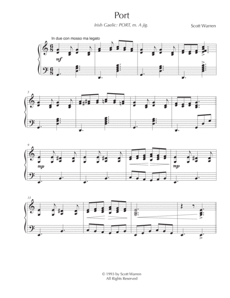 Free Sheet Music Port A Jig