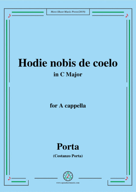 Porta Hodie Nobis De Coelo In C Major For A Cappella Sheet Music