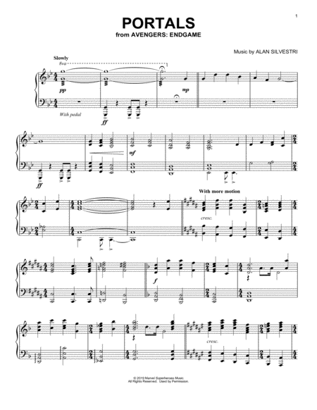 Portals From Avengers Endgame Sheet Music