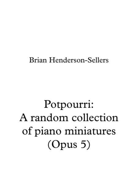 Potpourri A Random Selection Of Piano Miniatures Sheet Music