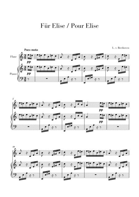 Pour Elise Fr Elise For Flute And Piano Sheet Music