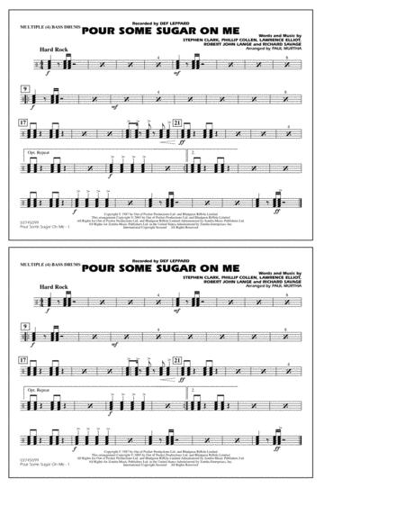 Free Sheet Music Pour Some Sugar On Me Arr Paul Murtha Multiple Bass Drums