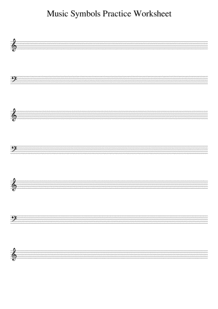 Free Sheet Music Practise Writing Clefs