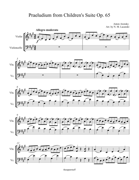 Praeludium From Childrens Suite Op 65 Sheet Music