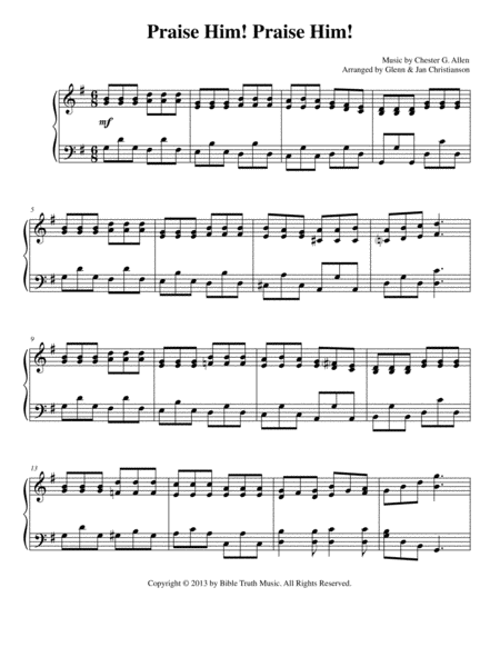 Praise Him Praise Him Sheet Music