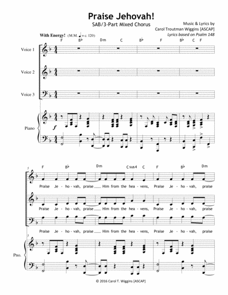 Praise Jehovah Sheet Music