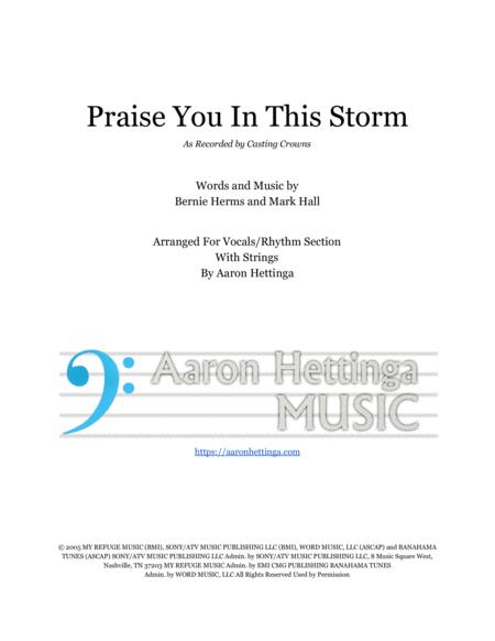 Praise You In This Storm Casting Crowns Lead Sheet With String Quartet Sheet Music