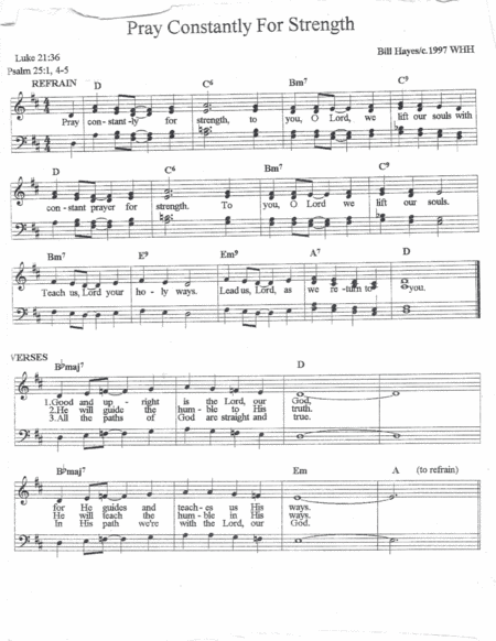 Pray Constantly For Strength Sheet Music