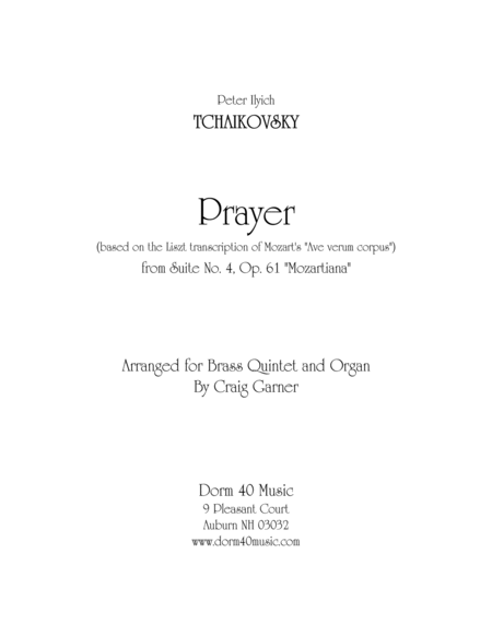 Free Sheet Music Prayer Based On Ave Verum Corpus