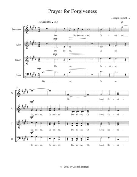 Prayer For Forgiveness Sheet Music