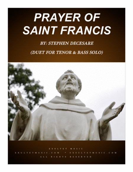 Prayer Of Saint Francis Duet For Tenor And Bass Solo Sheet Music