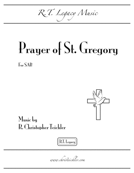 Free Sheet Music Prayer Of St Gregory