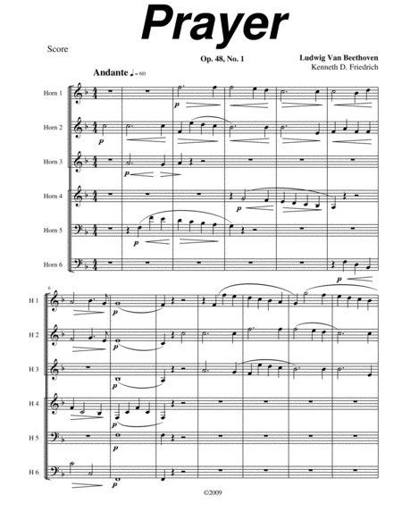 Prayer Op 48 No 1 Sheet Music