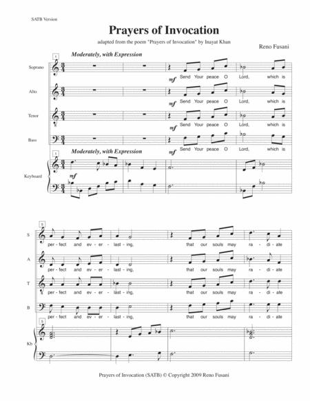 Prayers Of Invocation Satb Version Sheet Music