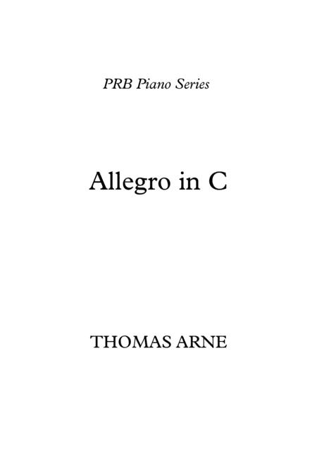 Free Sheet Music Prb Piano Series Allegro In C Arne