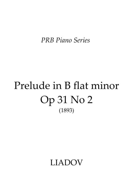Free Sheet Music Prb Piano Series Prelude In B Flat Minor Lyadov