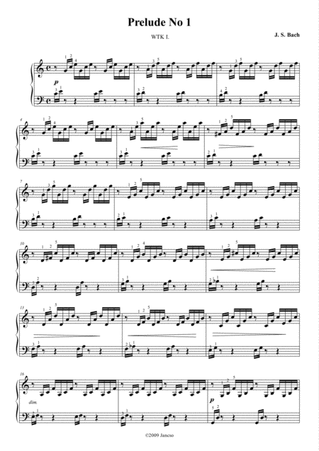 Prelude 1 In C Major Sheet Music