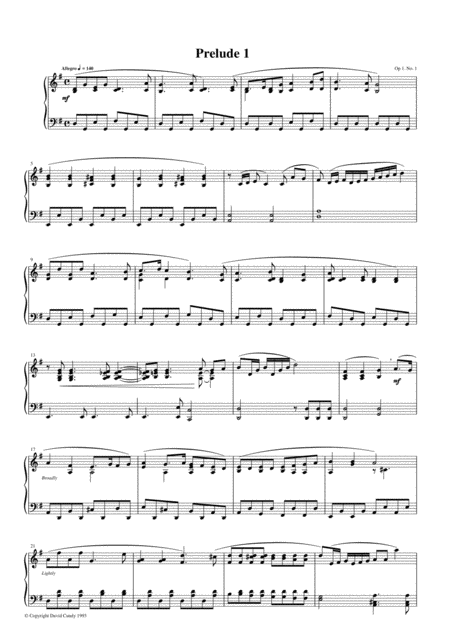 Free Sheet Music Prelude 1 Op 1 No 1