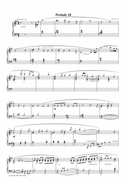 Prelude 10 Op 1 No 10 Sheet Music