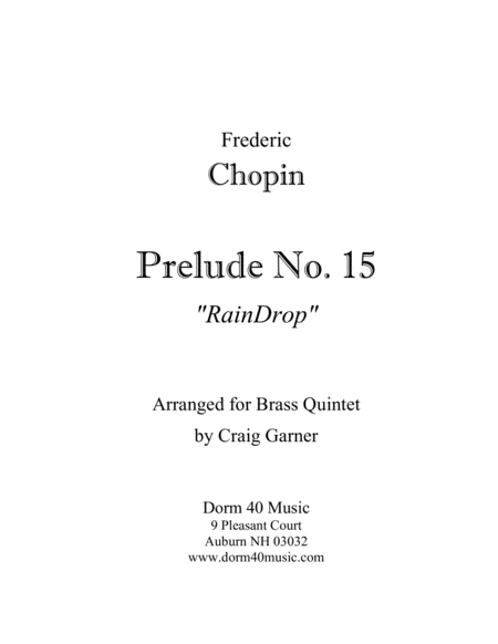 Prelude 15 Raindrop Sheet Music