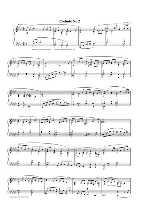 Prelude 2 Op 1 No 2 Sheet Music