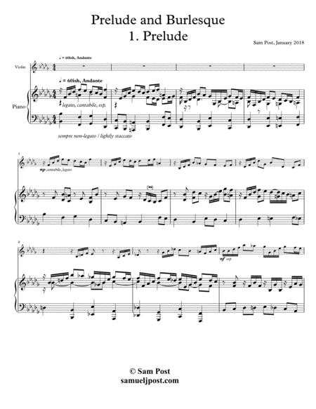 Prelude And Burlesque For Violin Piano Op 35 Sheet Music