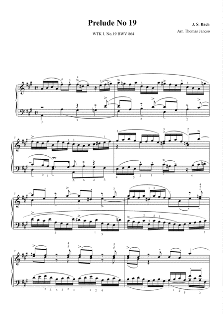 Free Sheet Music Prelude And Fugue In A Major Bwv 864