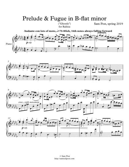 Prelude And Fugue In B Flat Minor Ghostly Op 36 Sheet Music