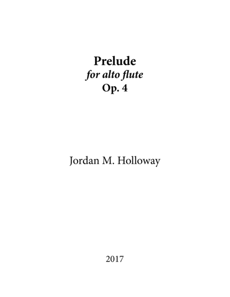 Free Sheet Music Prelude For Alto Flute Op 4