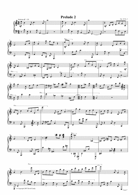 Prelude For Solo Piano Op 16 No 2 Sheet Music