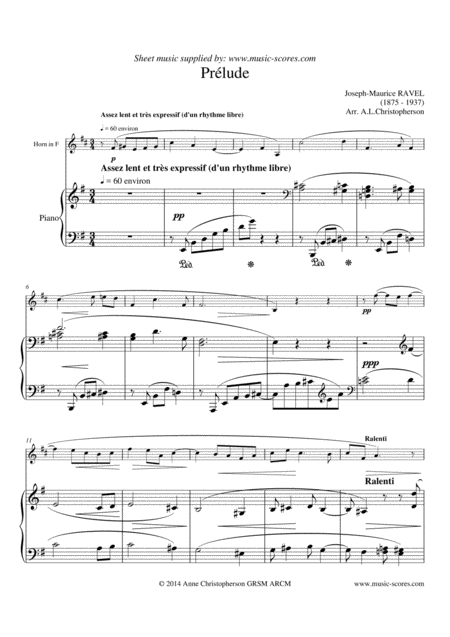Free Sheet Music Prelude For The Paris Conservatoire French Horn And Piano