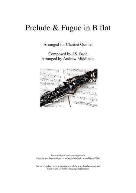 Prelude Fugue Bwv 867 Arranged For Clarinet Quintet Sheet Music