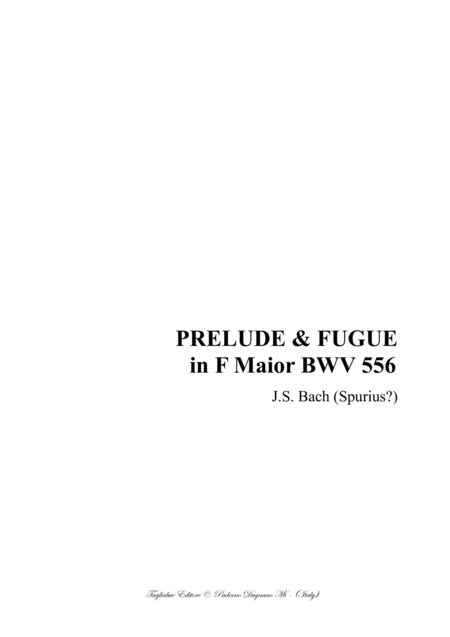 Free Sheet Music Prelude Fugue In F Maior Bwv 556 For Organ 3 Staff