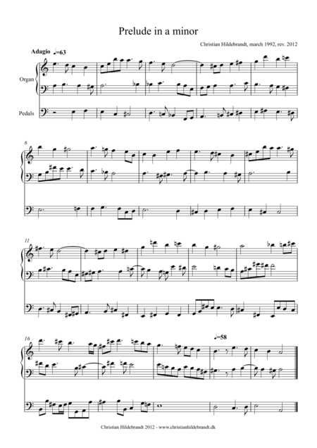 Prelude In A Minor Sheet Music