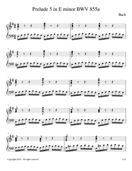 Free Sheet Music Prelude In B Minor Bach Siloti