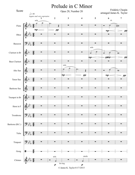 Free Sheet Music Prelude In C Minor Opus 28 No 20