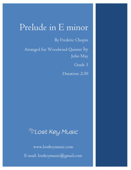 Prelude In E Minor Woodwind Quintet Sheet Music