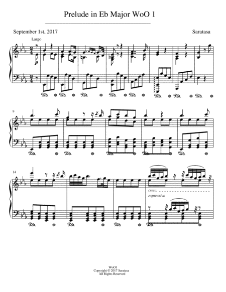 Free Sheet Music Prelude In Eb Major Woo 1