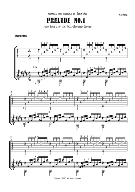 Prelude No 1 From The Well Tempered Clavier Sheet Music