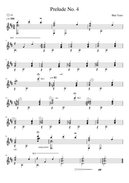 Free Sheet Music Prelude No 4 Blue Yates