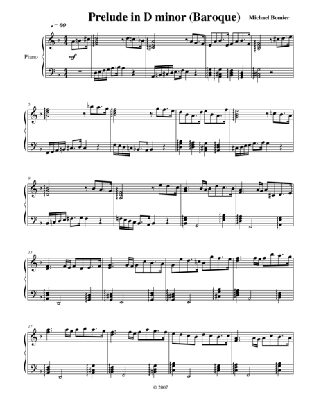 Free Sheet Music Prelude No 6 In D Minor From 24 Preludes