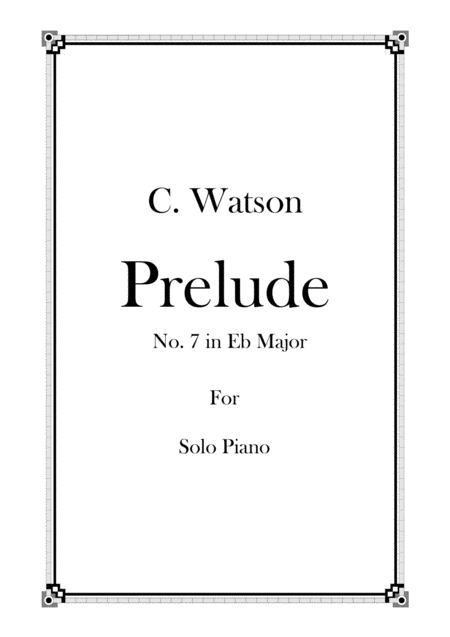 Prelude No 7 For Solo Piano Sheet Music