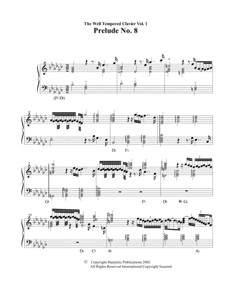 Prelude No 8 Sheet Music