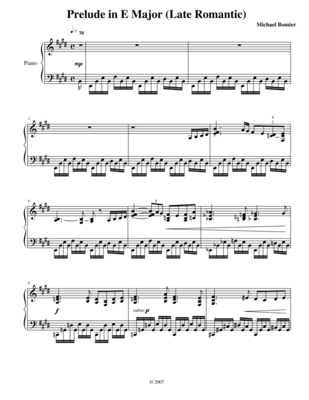 Prelude No 9 In E Major From 24 Preludes Sheet Music