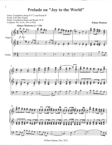 Prelude On Joy To The World Sheet Music