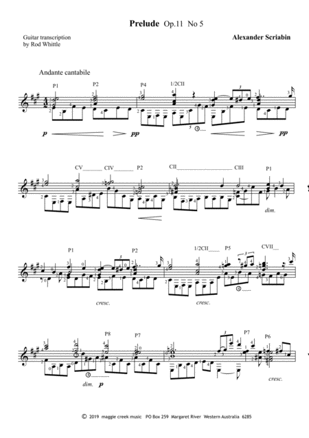 Free Sheet Music Prelude Op 11 No 5