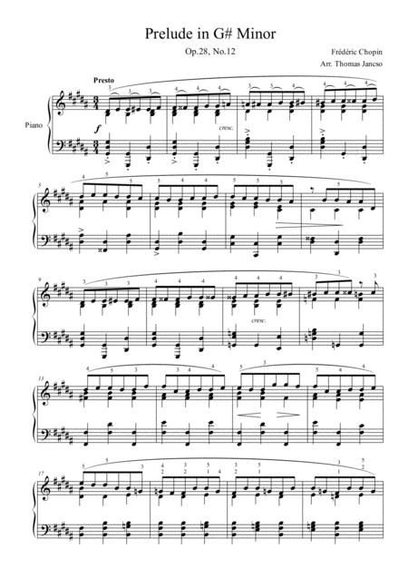 Prelude Op 28 No 12 Sheet Music