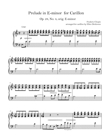 Free Sheet Music Prelude Op 28 No 4 For Carillon