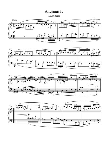 Free Sheet Music Preludes 1 8 By F Couperin